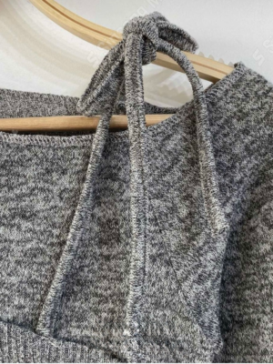 【OCT`快閃優惠】超美混色!針織綁帶假兩件上衣