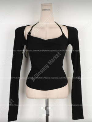 【OCT`快閃優惠】可調校長度!銀鈕掛頸上衣