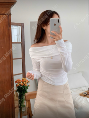 【OCT`快閃優惠】版型100分~軟糯大彈性一字肩