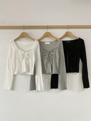 【OCT`快閃優惠】大彈性!皺皺樹紋氣質上衣