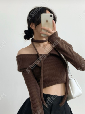 【現貨SALE】温柔女友翻領短版上衣