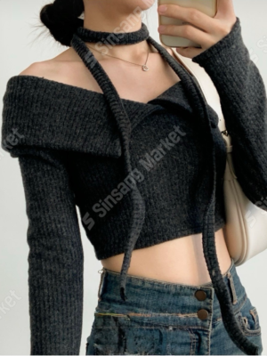 【現貨SALE】温柔女友翻領短版上衣