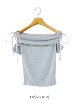 蝴蝶結一字肩 (4色入)