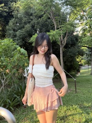 甜美風皺皺蝴蝶結短裙