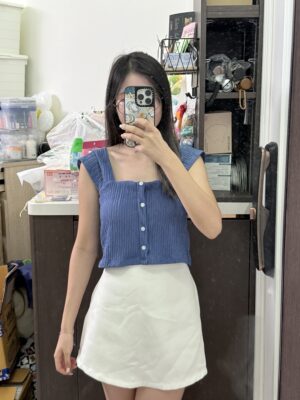 粗肩帶鏤扣Top (6色入)