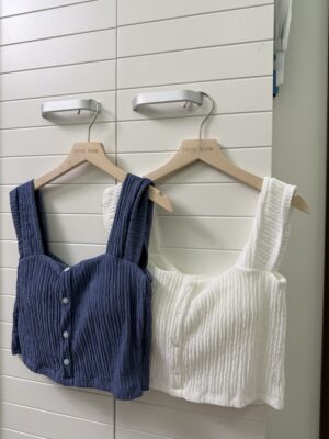 粗肩帶鏤扣Top (6色入)