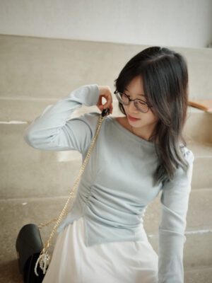 【COMEBACK!】夢幻公主袖皺摺開衩TOP