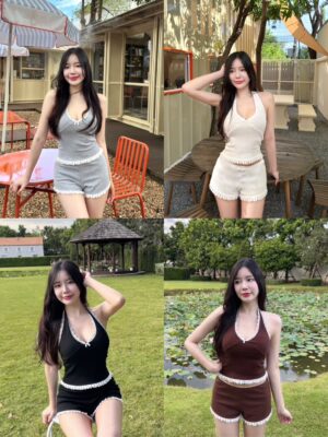 蕾絲邊掛頸背心