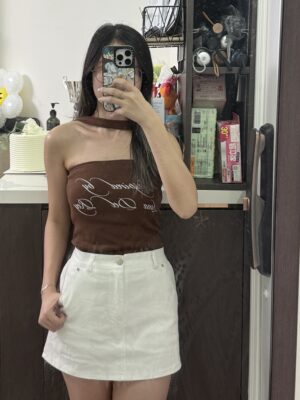 掛頸氣質印花Tube Top