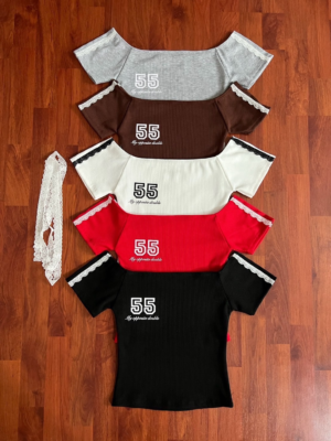 新款！55運動風一字肩