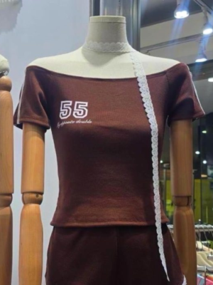 新款！55運動風一字肩