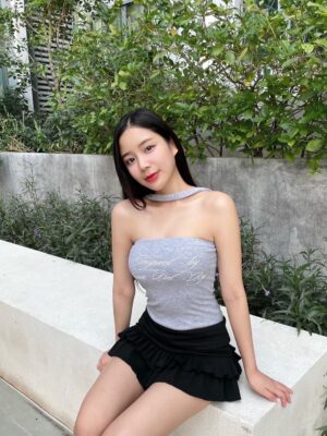 掛頸氣質印花Tube Top