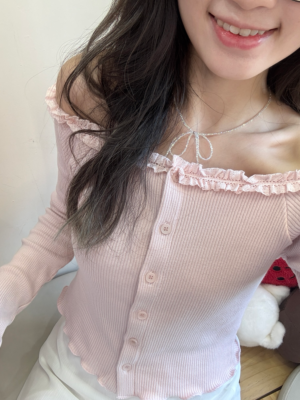 少女心爆發✿花邊針織TOP