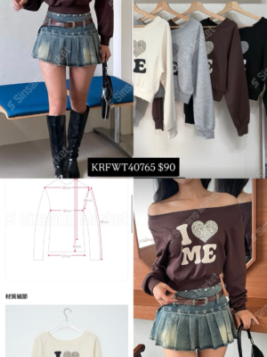 【Oct`快閃優惠】I 🩶 me加波點 束腰短衛衣