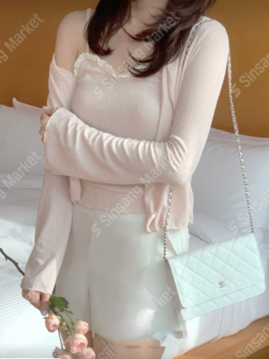 【OCT`快閃優惠】糖果色木耳邊外套背心Set