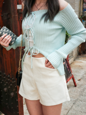 【熱賣款COMEBACK】小香風粒粒粗花短褲 (兩色入)