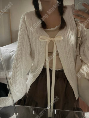 【DEC`快閃優惠】Premium 精緻蝴蝶結絲帶針織外搭🎀