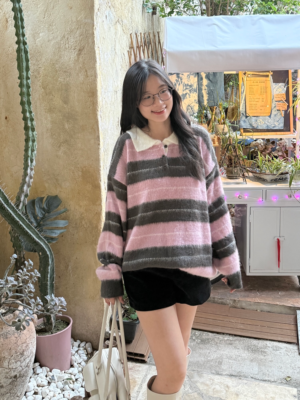 【現貨SALE】今季大熱❗️海馬毛間條OVERSIZED上衣 (複製)