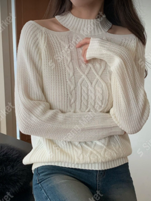 【DEC`快閃優惠】寬鬆版型~顯瘦交叉針織上衣