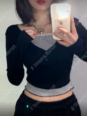 【韓國連線預訂款】 BM拼色蕾絲假兩件