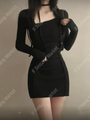 【12月新品】聖誕打卡必備🎄顯瘦修身連身裙(連圍巾)