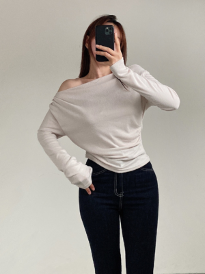 【韓國連線預訂款】2way著法~超親膚軟糯感掛頸綁帶上衣