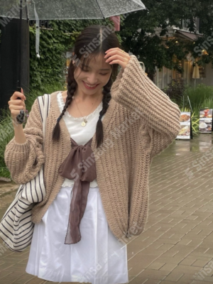 【韓國連線預訂款】Premium!Cozy綁結針織上衣