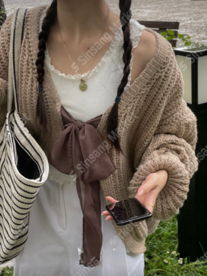 【韓國連線預訂款】Premium!Cozy綁結針織上衣