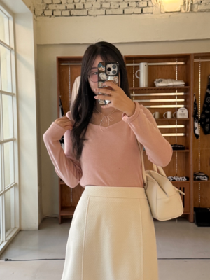 【韓國親身搜羅款式♡NEW IN】檔口新款!!長度剛剛好(≧▽≦)冬天顆粒感A字裙