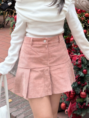 【韓國親身搜羅款式♡NEW IN】冬日百褶裙版本登場！顯腿長燈芯絨百褶裙