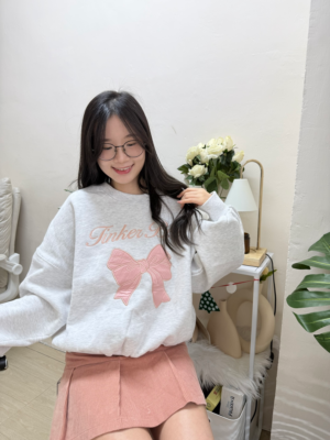 【現貨SALE】Premium刷毛刺繡蝴蝶結🎀衛衣