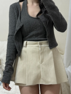 【聖誕團VOL.2】泡泡傘型燈芯絨短裙褲