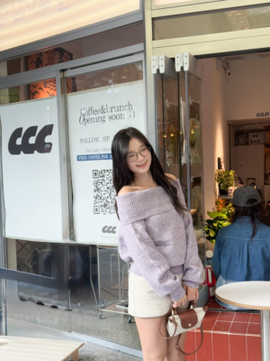 【聖誕團VOL.2】寬鬆版型女神混色一字肩 (六色入)