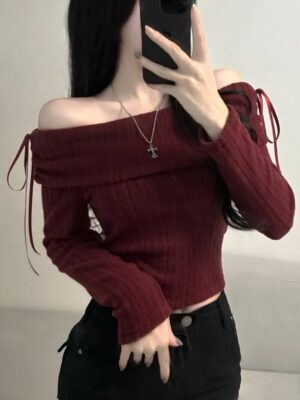 【現貨SALE】蝴蝶結露肩上衣