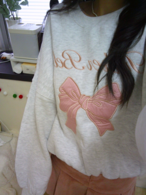 【現貨SALE】Premium刷毛刺繡蝴蝶結🎀衛衣