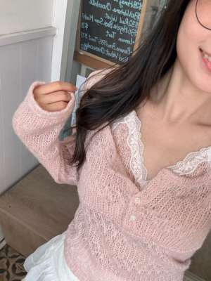 【JAN新品🌟】超精緻✨蕾絲少性感針織假兩件