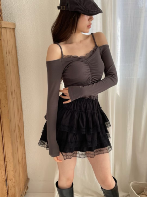 【二月連線預訂款】少性感lace邊可調教吊帶TOP