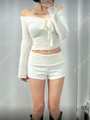 【JAN`26快閃優惠】冬天ver！透視不對稱蝴蝶結網紗TOP (3色入)