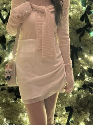 【JAN VOL.1】PREMIUM 交叉彈性絲絨短裙