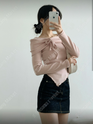 【JAN`26快閃優惠】蝴蝶結不規則上衣