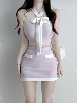 【JAN`26快閃優惠】小香風蝴蝶結薄毛絨套裝