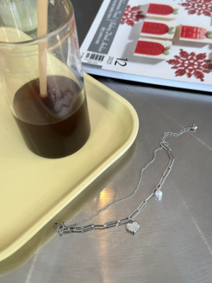 韓國製🇰🇷珍珠光心型鎖扣手鏈