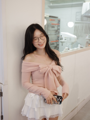 【Feb Vol.1】4-way 蝴蝶結薄毛絨一字肩