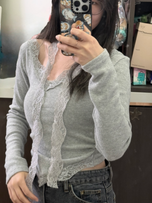 【二月連線預訂款】薄絨少性感蕾絲頸帶SET