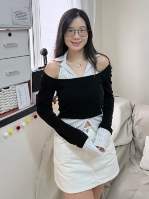 【新年追加款🐎】超美小性感西裝拼色長袖上衣