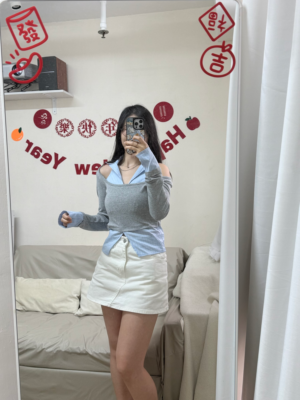 【新年追加款🐎】超美小性感西裝拼色長袖上衣