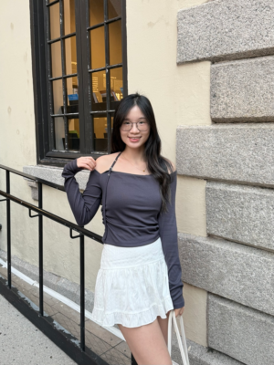 【Feb Vol.1】鈕釘皺摺掛頸露肩上衣