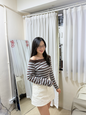 【三月新品】 間條針織上衣