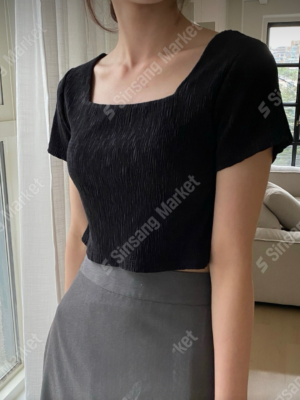 【COMEBACK】樹紋皺皺方領上衣