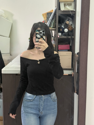 【MAR`26快閃優惠】珍珠扣百搭日常長袖上衣